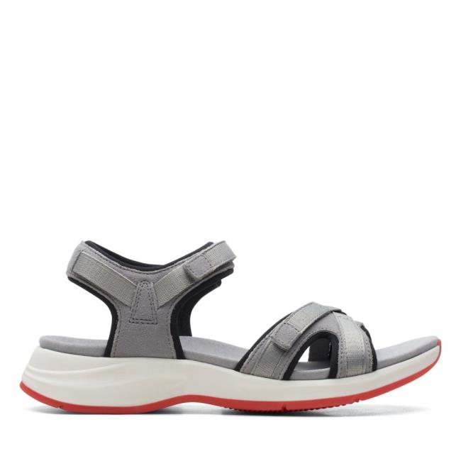 Women\'s Clarks Solan Drift Sandals Grey | CLK326DPJ