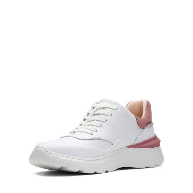 Women's Clarks Sprint Lite Lace Sneakers White Rose | CLK587YGU