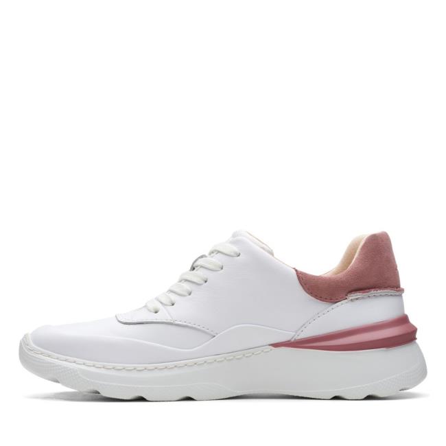 Women's Clarks Sprint Lite Lace Sneakers White Rose | CLK587YGU