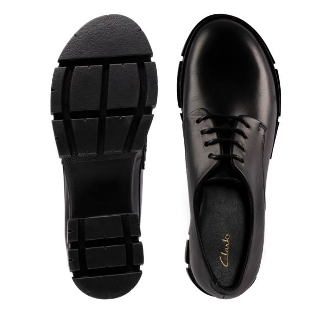 Women's Clarks Teala Lace Flat Shoes Black | CLK975KTS