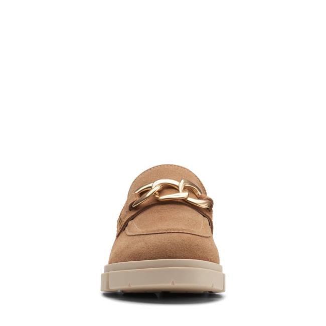 Women's Clarks Teala Trim Loafers Khaki | CLK957FKW