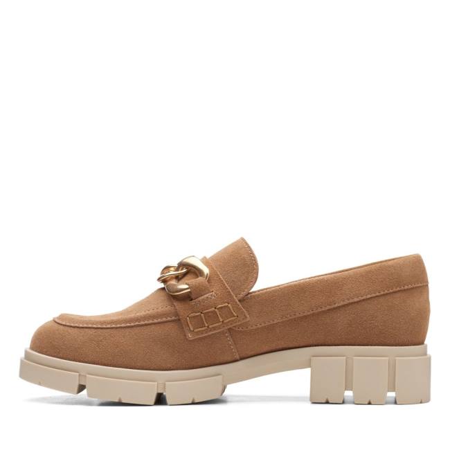 Women's Clarks Teala Trim Loafers Khaki | CLK957FKW