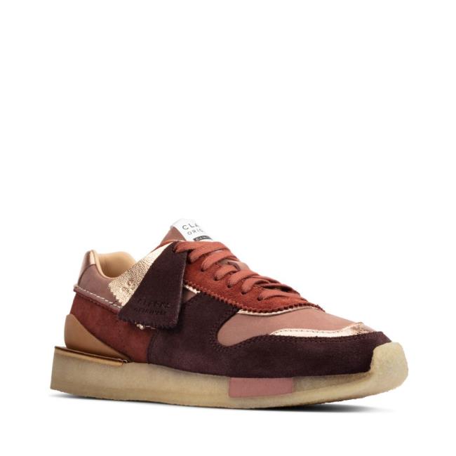 Women's Clarks Tor Run Sneakers Rose | CLK931UYV