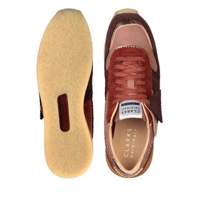 Women's Clarks Tor Run Sneakers Rose | CLK931UYV