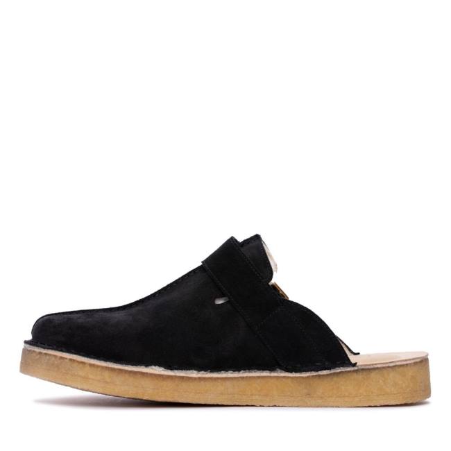 Women's Clarks Trek Mule Slippers Black | CLK261LRG