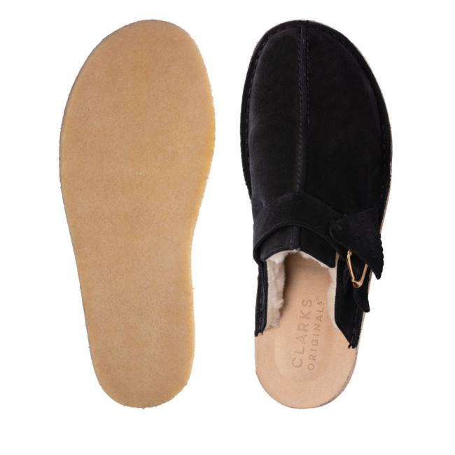 Women's Clarks Trek Mule Slippers Black | CLK261LRG