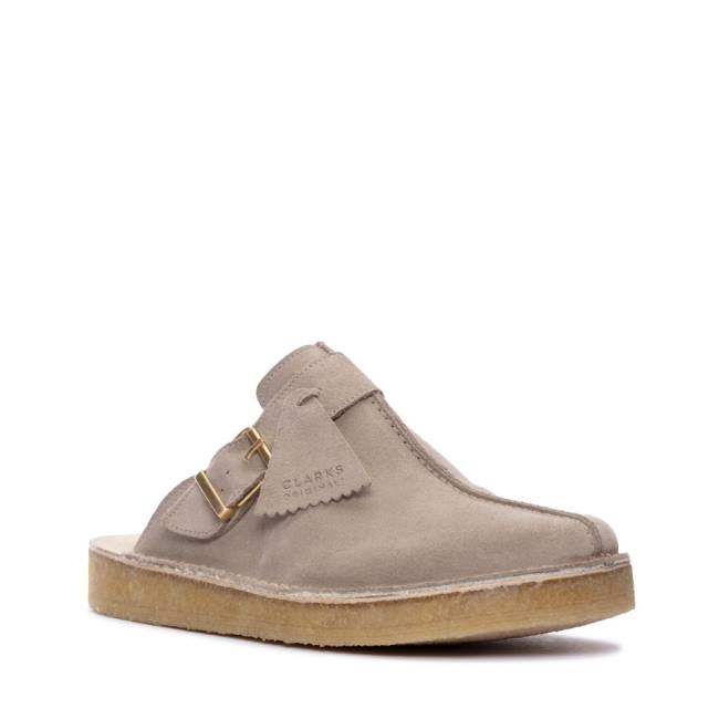 Women's Clarks Trek Mule Slippers Grey | CLK378MTF