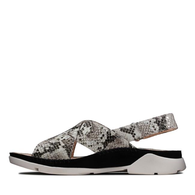 Women's Clarks Tri Alexia Sandals Grey Snake | CLK456ENU