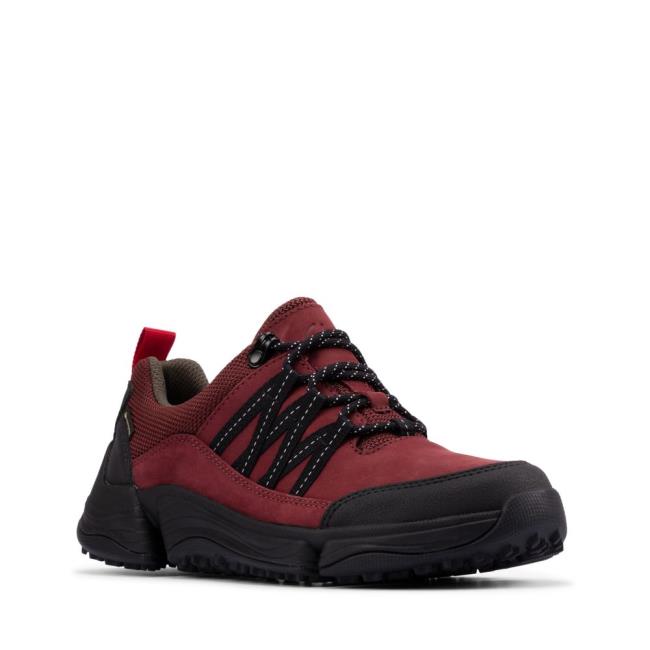 Women's Clarks Tri Path Lo GORE-TEX Sneakers Burgundy | CLK271OMQ