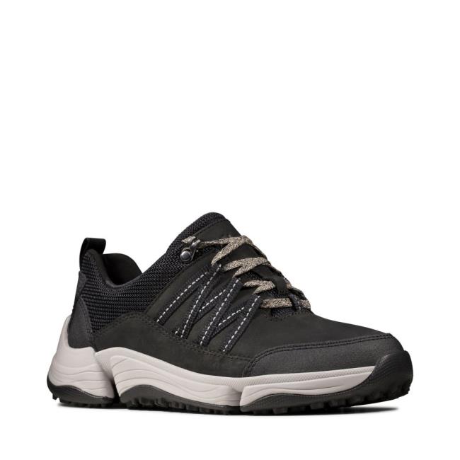 Women's Clarks Tri Path Lo Sneakers Black | CLK736PKM