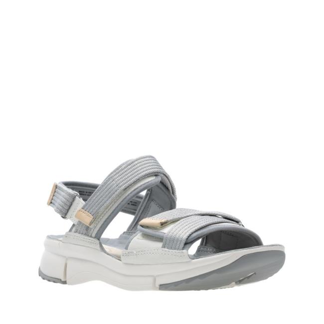 Women's Clarks Tri Walk Sandals White | CLK523LWZ