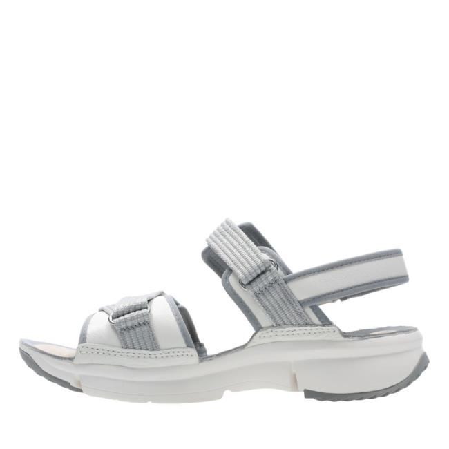 Women's Clarks Tri Walk Sandals White | CLK523LWZ