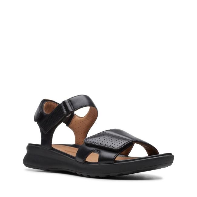 Women's Clarks Un Adorn Calm Sandals Black | CLK369ZLG