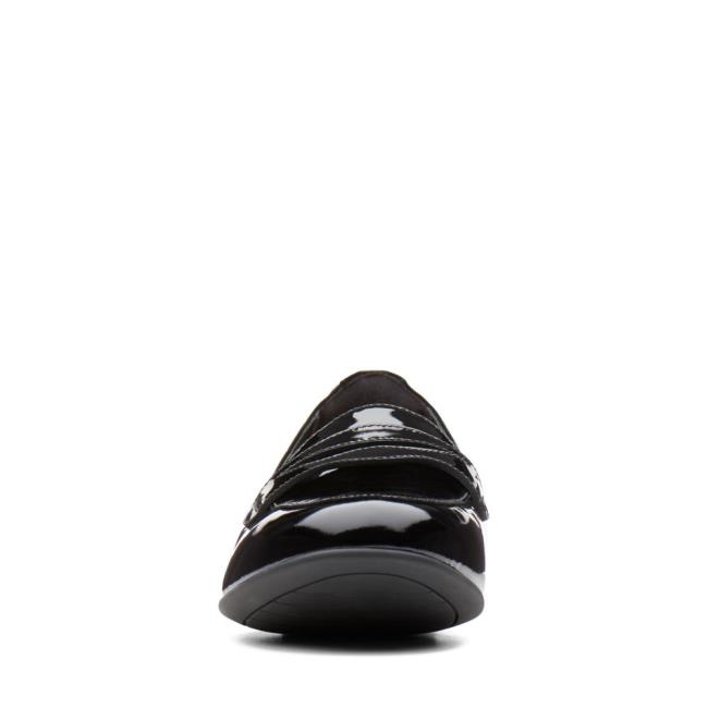 Women's Clarks Un Blush Go Flat Shoes Black | CLK265HXD