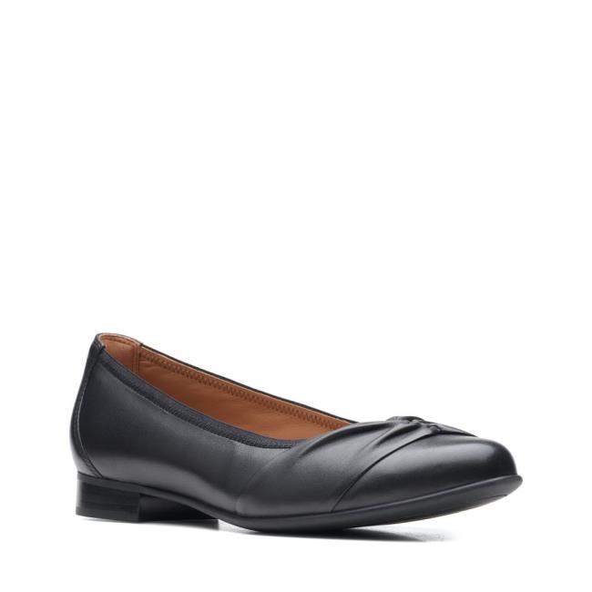 Women's Clarks Un Blush Wish Flat Shoes Black | CLK790DIR