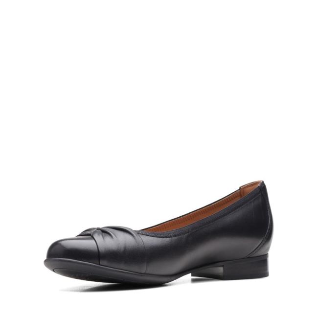 Women's Clarks Un Blush Wish Flat Shoes Black | CLK790DIR