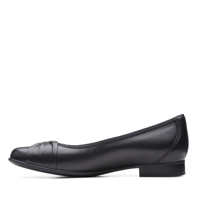 Women's Clarks Un Blush Wish Flat Shoes Black | CLK790DIR