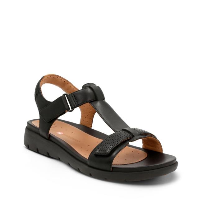 Women's Clarks Un Haywood Sandals Black | CLK491YZF