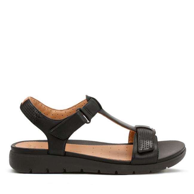 Women\'s Clarks Un Haywood Sandals Black | CLK491YZF