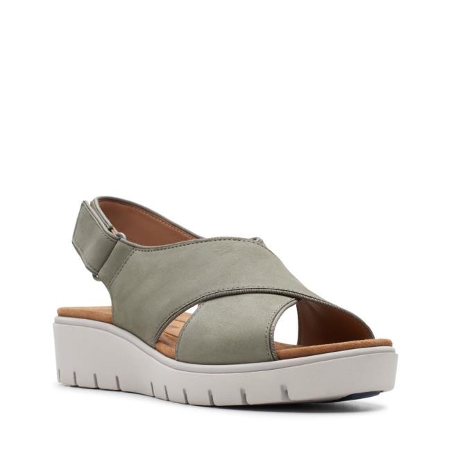 Women's Clarks Un Karely Sun Sandals Olive | CLK985GYD