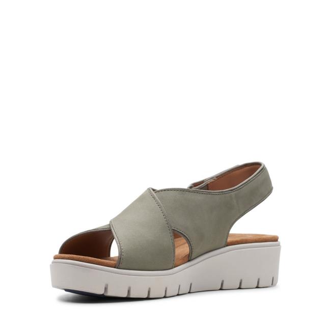 Women's Clarks Un Karely Sun Sandals Olive | CLK985GYD