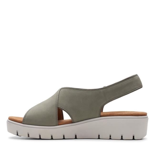 Women's Clarks Un Karely Sun Sandals Olive | CLK985GYD