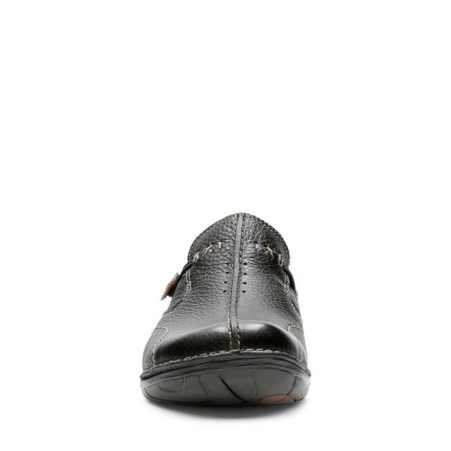 Women's Clarks Un Loop Black Shoes Black | CLK213PYJ