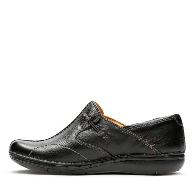 Women's Clarks Un Loop Black Shoes Black | CLK213PYJ