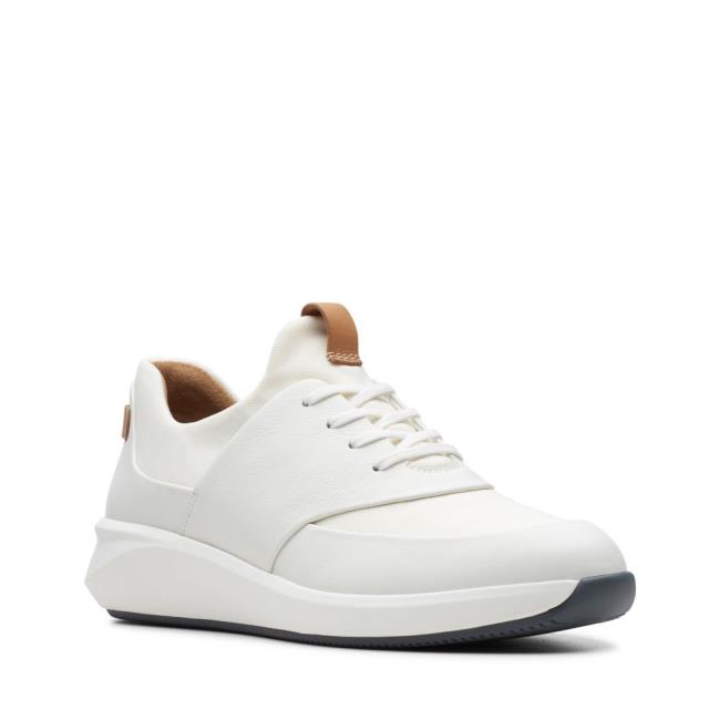 Women's Clarks Un Rio Lace Sneakers White | CLK385LJY