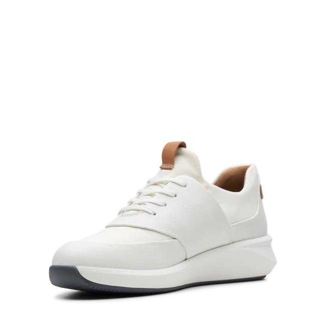 Women's Clarks Un Rio Lace Sneakers White | CLK385LJY