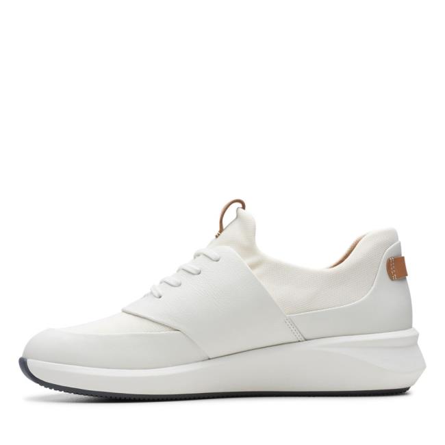 Women's Clarks Un Rio Lace Sneakers White | CLK385LJY