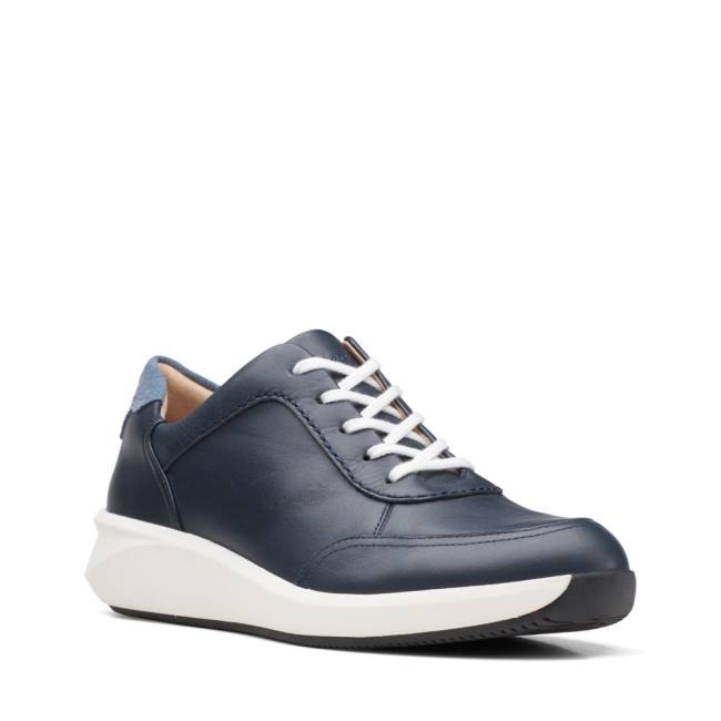 Women's Clarks Un Rio Mix Sneakers Navy | CLK386PLA