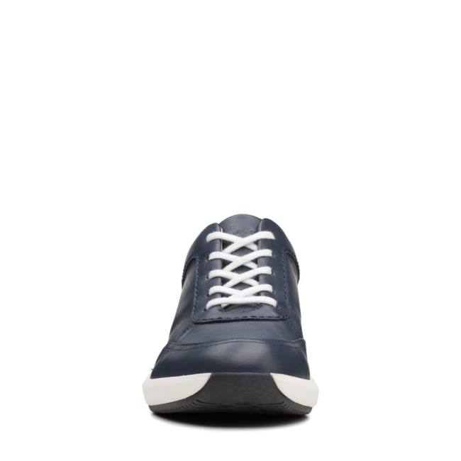 Women's Clarks Un Rio Mix Sneakers Navy | CLK386PLA