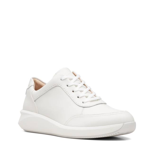 Women's Clarks Un Rio Mix Sneakers White | CLK753PQD