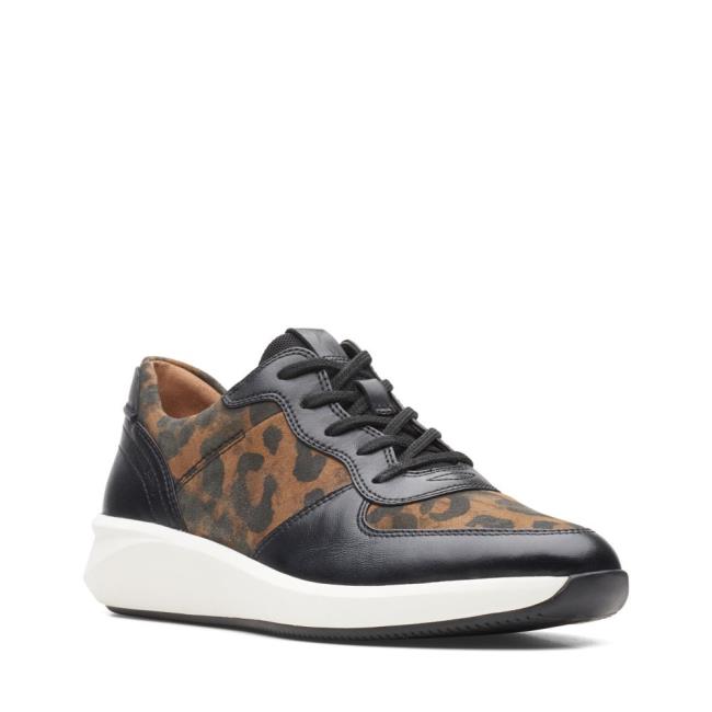 Women's Clarks Un Rio Sprint Sneakers Leopard | CLK576YIU