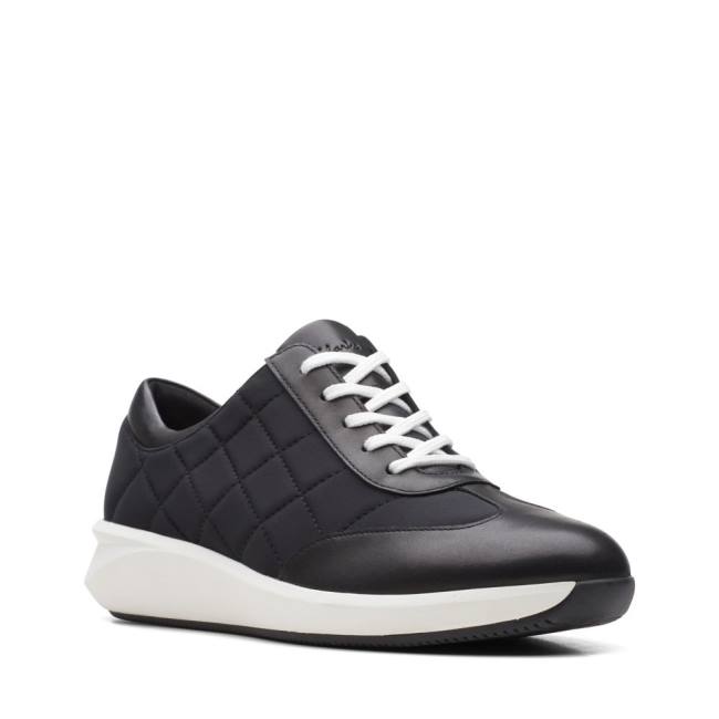 Women's Clarks Un Rio Stitch Sneakers Black | CLK678WGZ