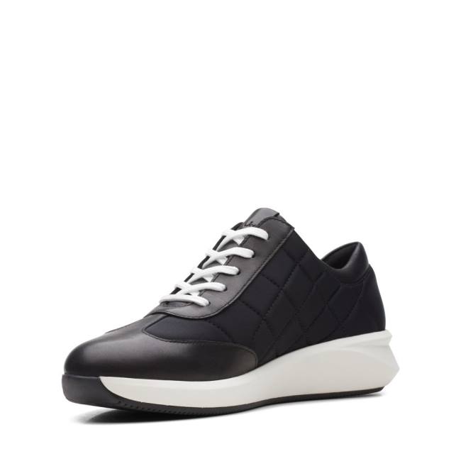 Women's Clarks Un Rio Stitch Sneakers Black | CLK678WGZ