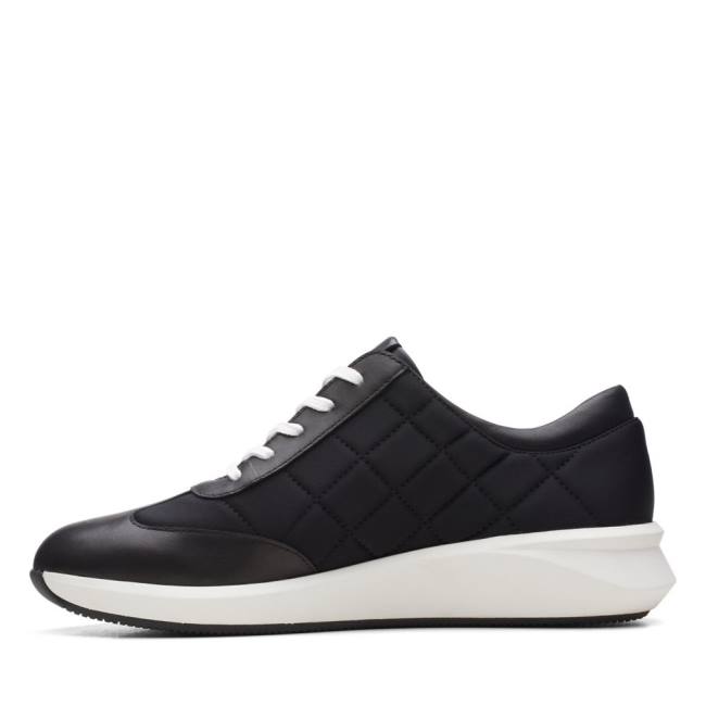 Women's Clarks Un Rio Stitch Sneakers Black | CLK678WGZ