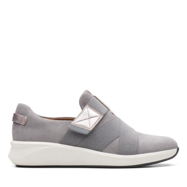 Women\'s Clarks Un Rio Strap Sneakers Light Grey | CLK649CYH