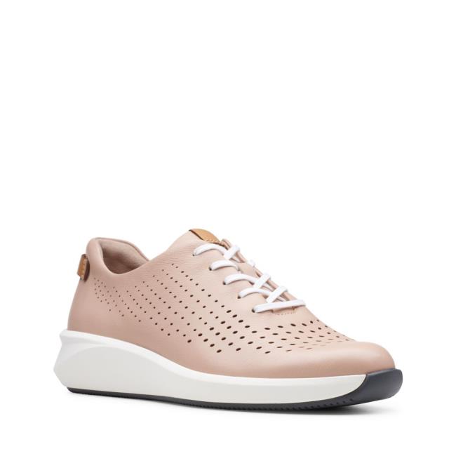 Women's Clarks Un Rio Tie Sneakers Pink | CLK458FXZ