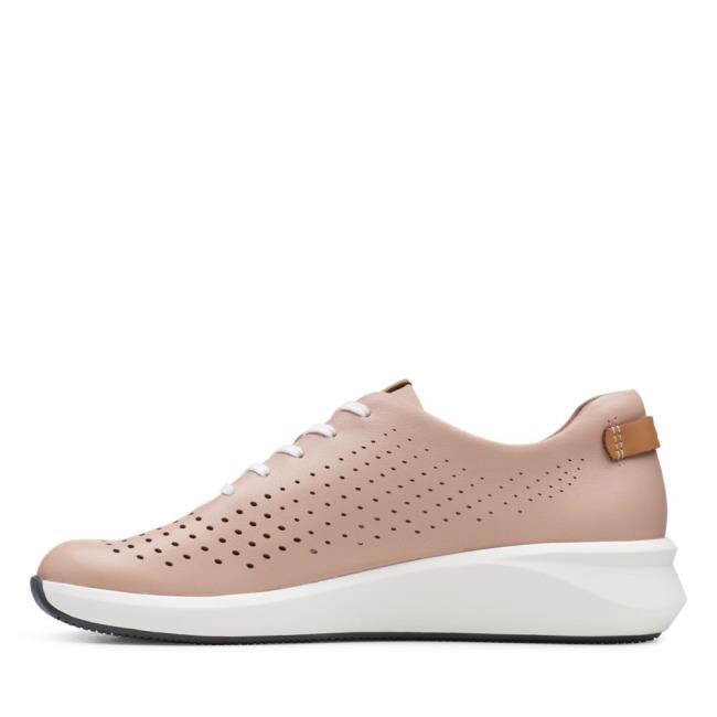 Women's Clarks Un Rio Tie Sneakers Pink | CLK458FXZ