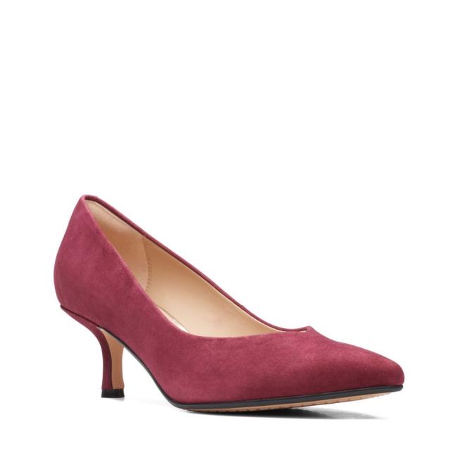 Women's Clarks Violet 55 Court Heels Shoes Red | CLK140HGI