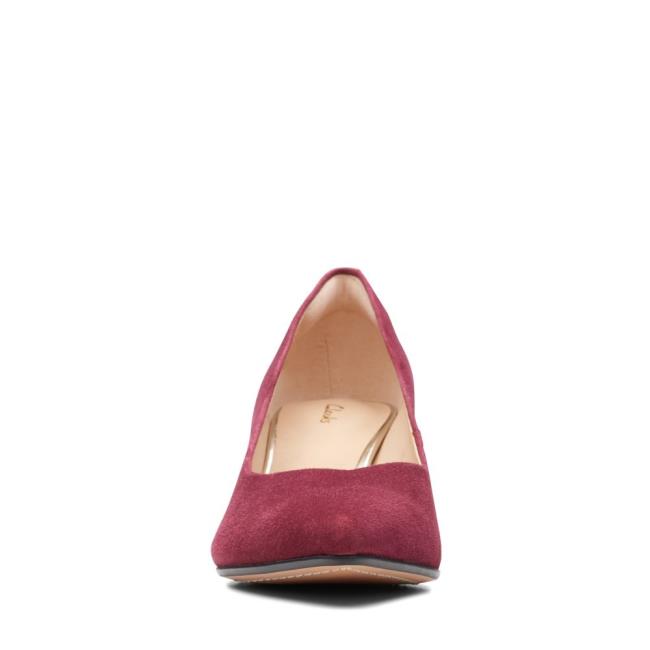 Women's Clarks Violet 55 Court Heels Shoes Red | CLK140HGI