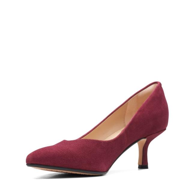 Women's Clarks Violet 55 Court Heels Shoes Red | CLK140HGI