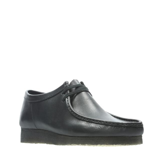 Women's Clarks Wallabee Black Shoes Black | CLK729BRA