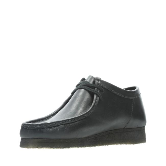 Women's Clarks Wallabee Black Shoes Black | CLK729BRA