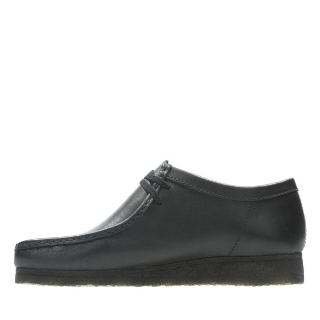 Women's Clarks Wallabee Black Shoes Black | CLK729BRA