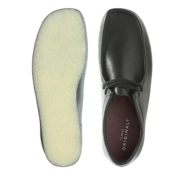 Women's Clarks Wallabee Black Shoes Black | CLK729BRA