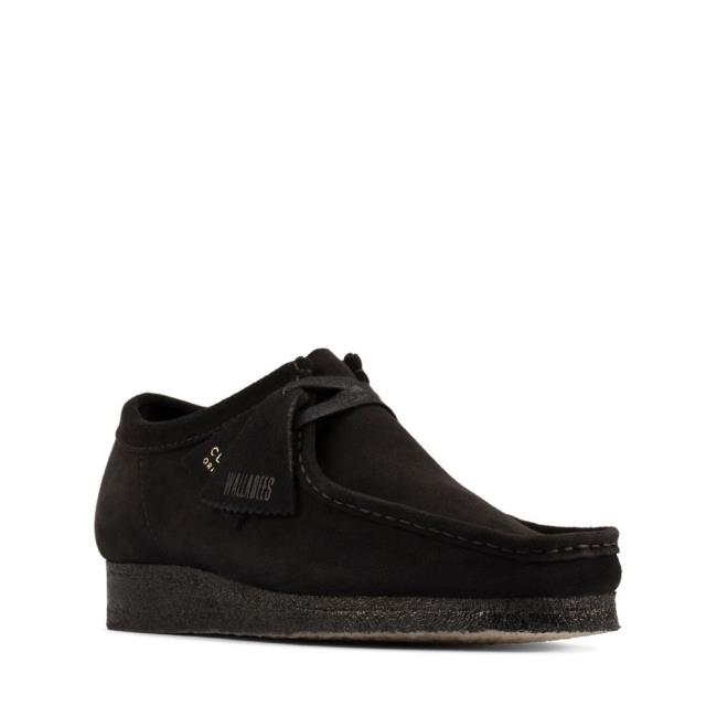 Women's Clarks Wallabee Black Shoes Black | CLK980UXO