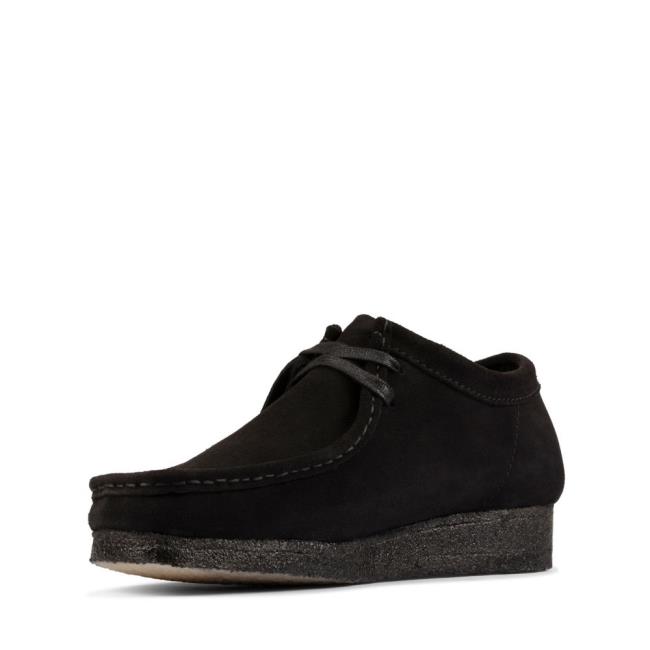 Women's Clarks Wallabee Black Shoes Black | CLK980UXO